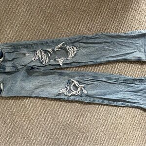 Distressed Blue Jeans